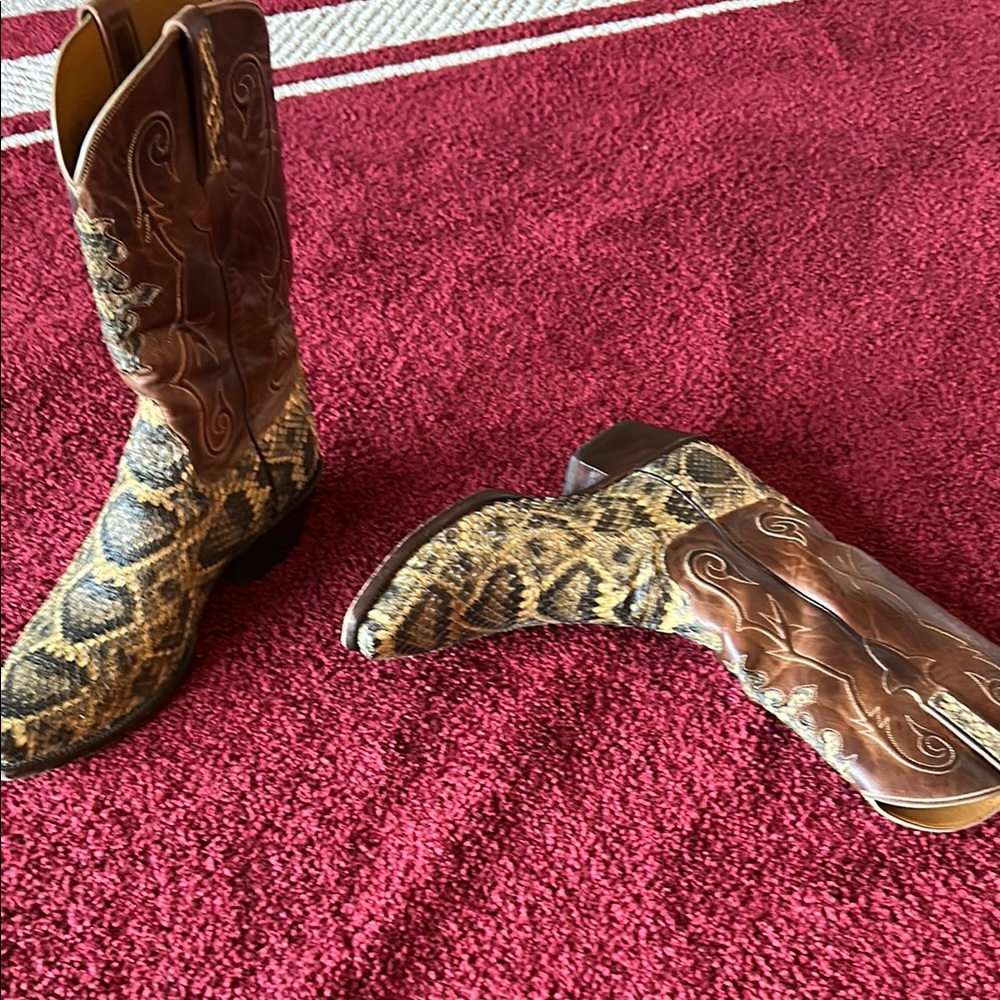 Lucchese Brown and Black Western Boots